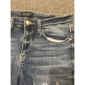 Judy Blue Denim Shorts‎ Distressed Ripped Frayed Hem Casual Blue Size M